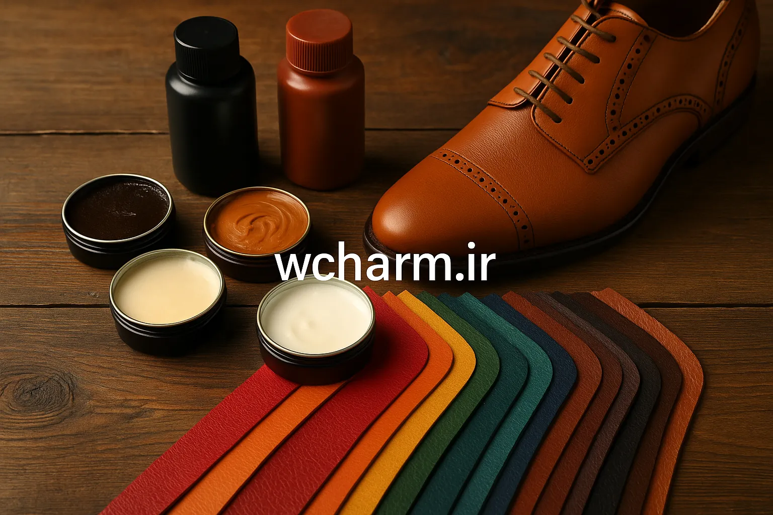 خرید و فروش بهترین رنگ چرم و کفش 1 تصویری از انواع رنگ و واکس چرم مورد استفاده در تولید کیف و کفش چرمی